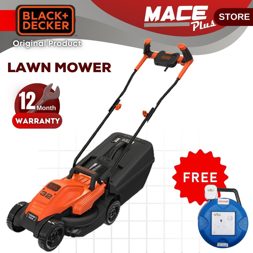 Electric lawn mower BEMW451BH / 1200 W / 32 cm, Black+Decker