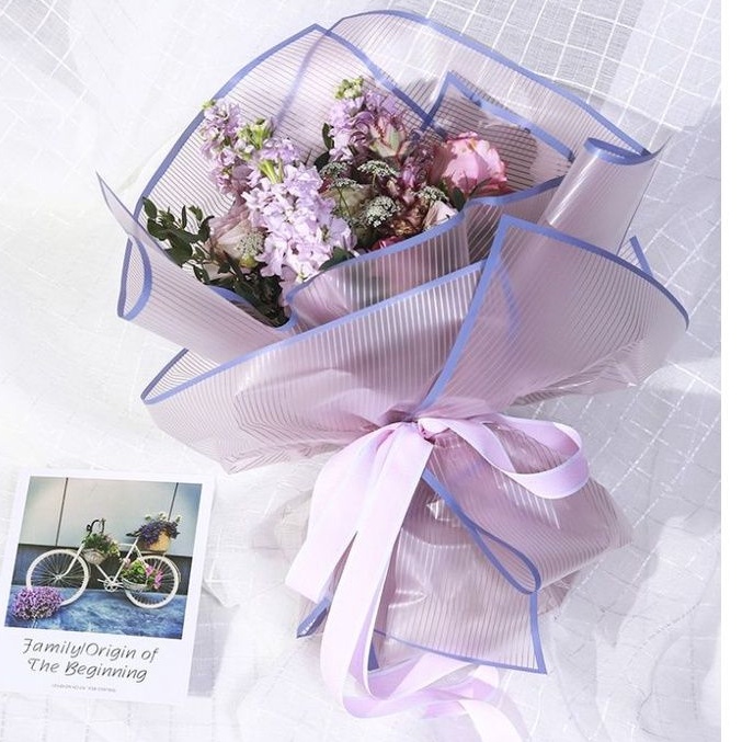 20pcs Waterproof Line Gift Flowers Wrapping Paper Bouquet Birthday  Packaging kertas bunga bouquet