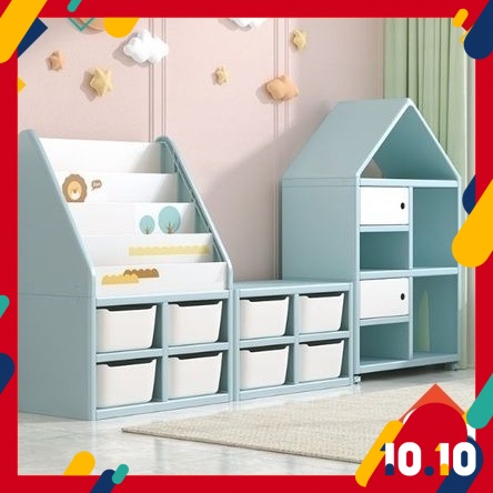 kids story book rack with toy storage box book shelf children wardrobe ...