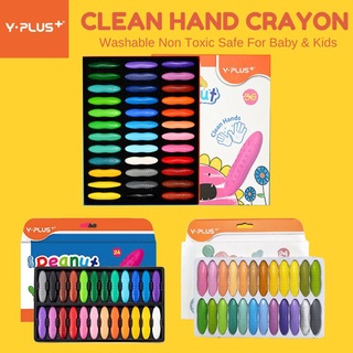 ikasus 24 Colors Peanut Crayons Coloring Set,Non Toxic, Safe for Toddlers,  Kids and Children Washable Palm Grip Bath Crayons for Kids Ages 2-4 Girls