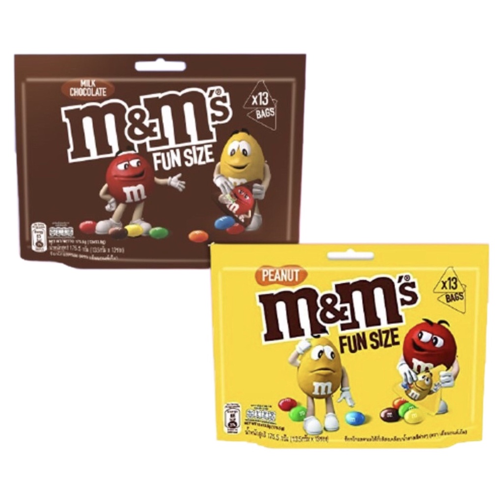 M&M 's FUN SIZE Chocolate/Peanut 13.5g X 13pkts