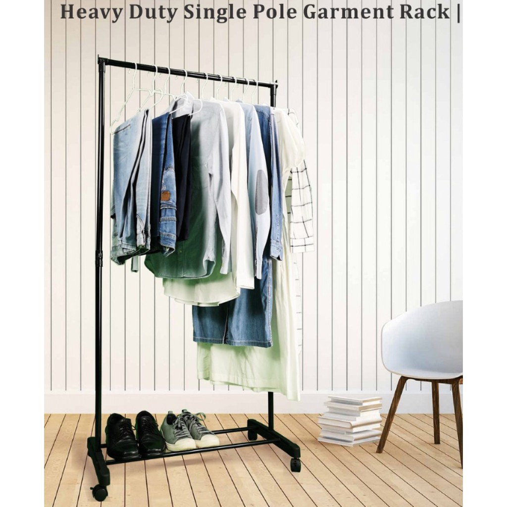 Single Pole Garment Rackwith wheels / Clothes Rack / Drying Rack Rak ...