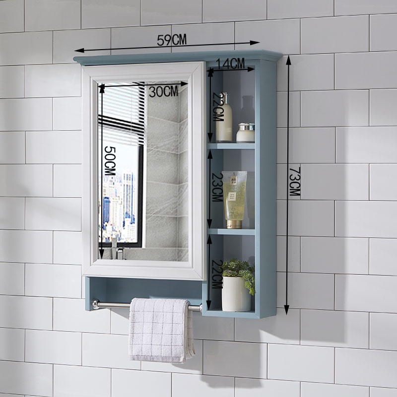 ELBathroom Mirror WallMounted Mirror Box with Shelf Bathroom