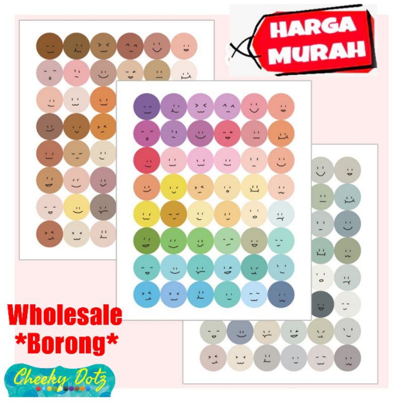 COLOURFUL REWARD STICKERS SMILEY Dot Cartoon Emoji DIY Stickers ...