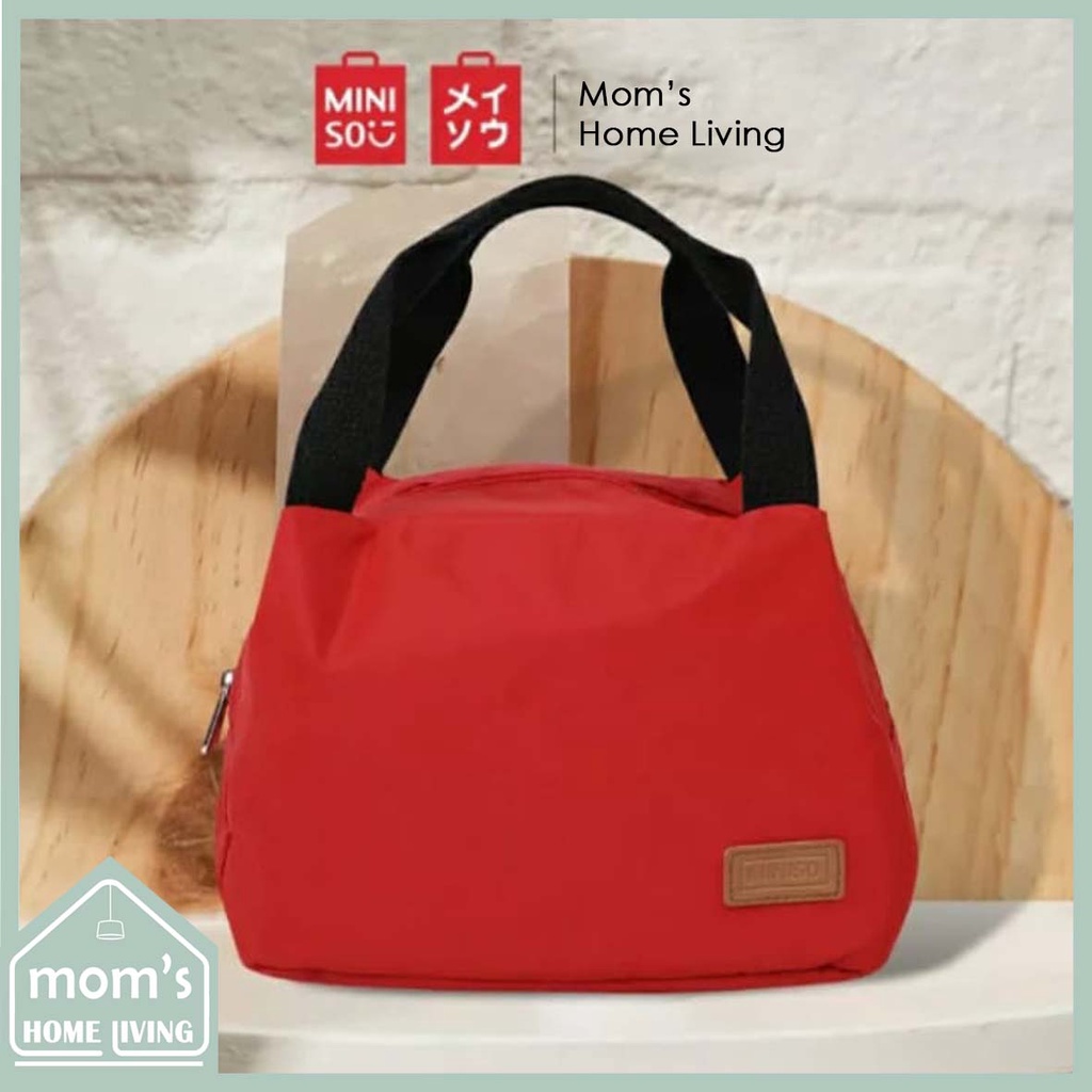 Solid Color Lunch Bag (Red) Original miniso Lunch Bag Shopee Malaysia