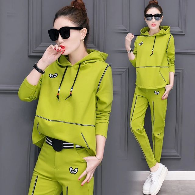 Spring and summer ladies casual sportswear sweater suit female summer 2019  new tide two-piece suit long sleeve