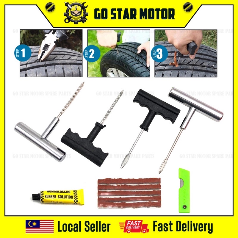 TUBELESS TYRE REPAIR KIT PUNCTURE PLUG REPAIR TOOLS HEAVY DUTY TIRE