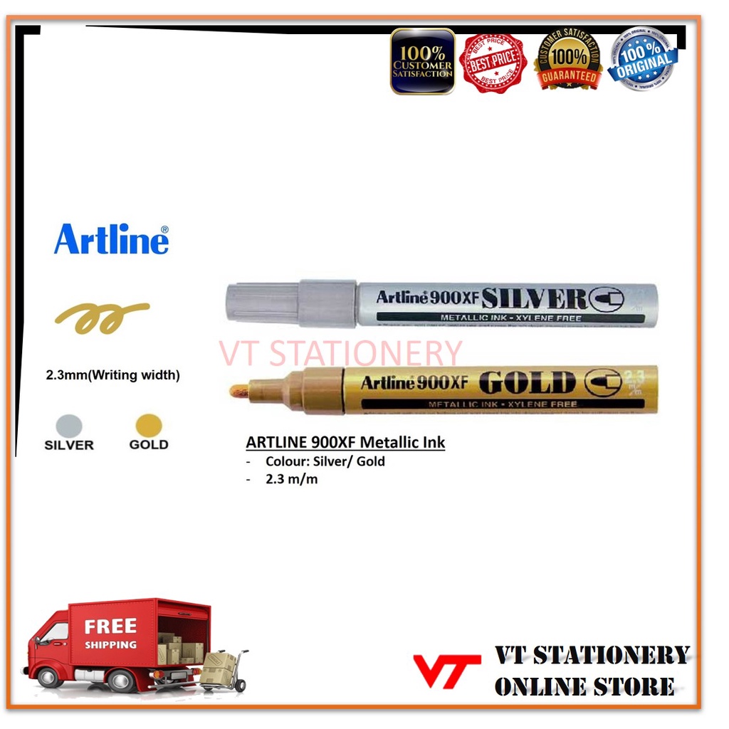 ARTLINE Lot De 3 Marqueurs Paint 400 XF Permanent Indélébile Pointe Conique 2,3 Mm Blanc