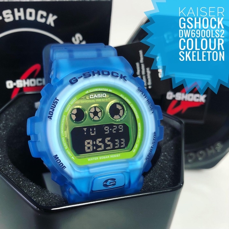 Original Casio G-Shock DW-6900LS-2 Skeleton Blue (New In Box