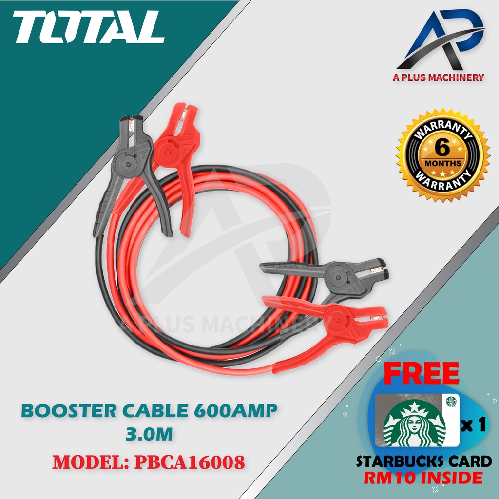TOTAL PBCA16008 / PBCA16008L 600AMP Booster Cable / Jump Start Cable ...