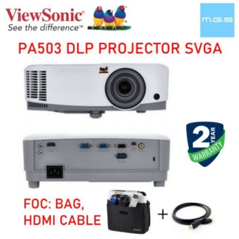 Proyector HDMI 3800 lumenes SVGA PA503S Viewsonic