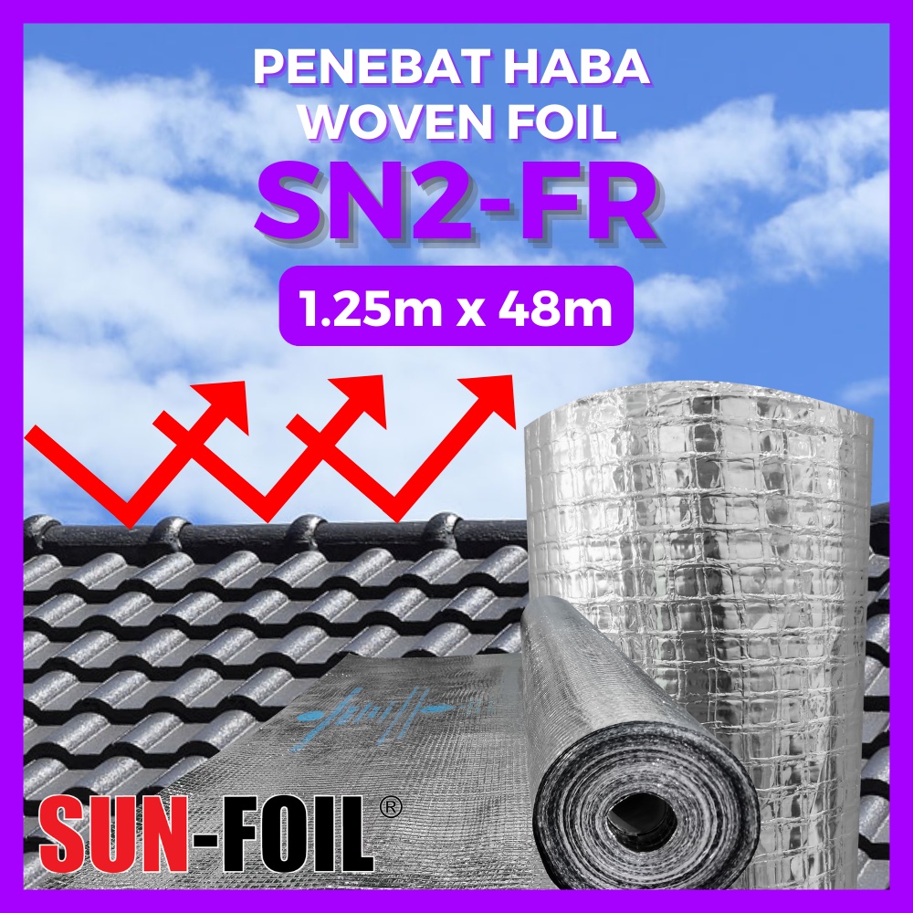 SUNFOIL Woven Foil Series SN2-FR (1.25m X 48m) Woven Aluminium Foil ...