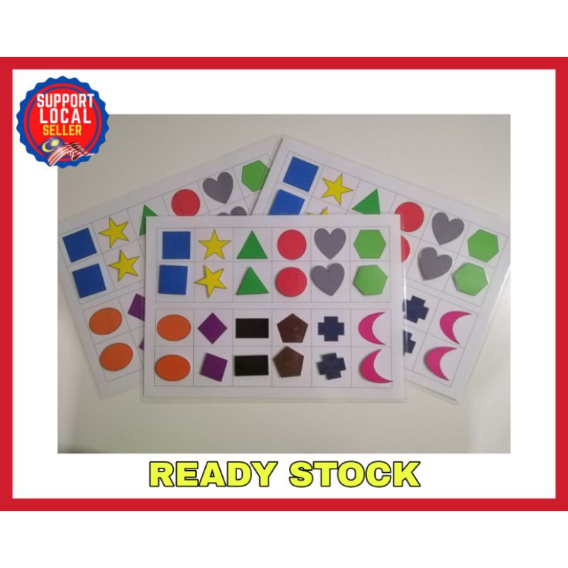PROMO! Laminate worksheet activity quiet book shape matching activity ...