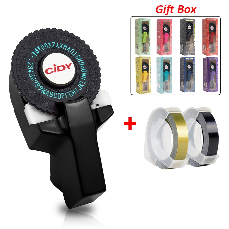 Multicolor CIDY Label Maker with FREE 2 TAPES (9mm x 3mtrs) Manual ...