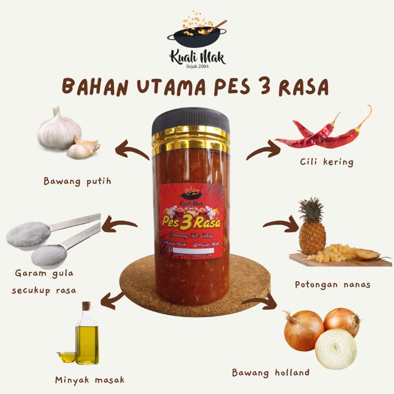 PES CILI SERBAGUNA | PES 3 RASA KUALI MAK SEDAP & TIADA BAHAN PENGAWET ...