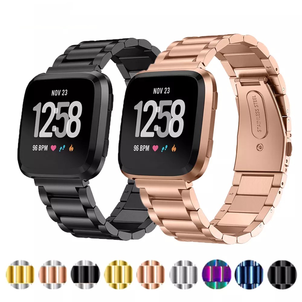 Stainless Steel Metal Band Strap Replacement Band for Fitbit Versa Versa Lite Versa 2 Versa 3 Versa 4 Sense Sense 2 Shopee Malaysia