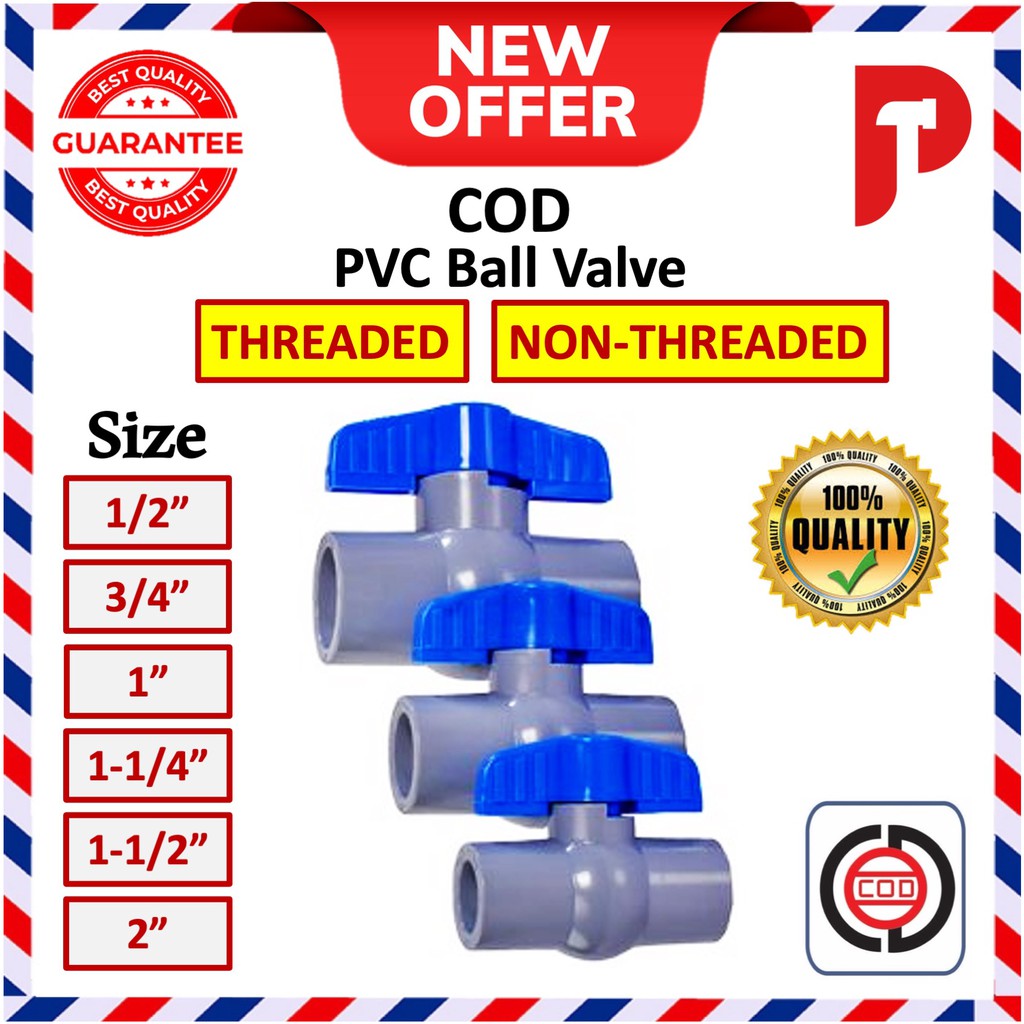 PVC Ball Valves Socket 🔥 Ready Stocks 🔥 Stop Cock (THREADED/NON ...