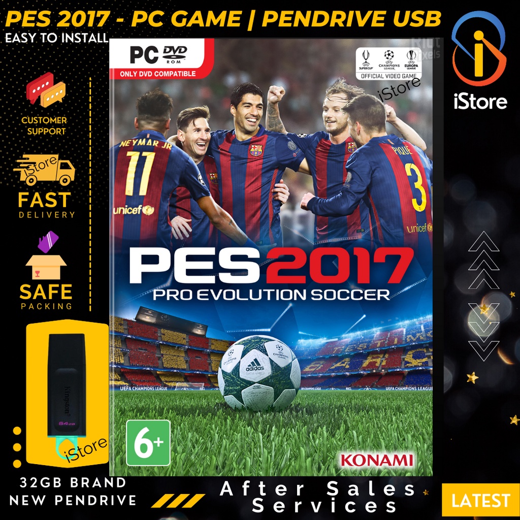 PES efootbal Pro Evolution Soccer 2017 [ 64GB Pendrive PC Game] sport game  full version easy to install | Shopee Malaysia