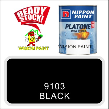 BLACK 9103 ( 1L ) NIPPON ( Platone High Gloss ) Wood & Metal Paint Cat ...