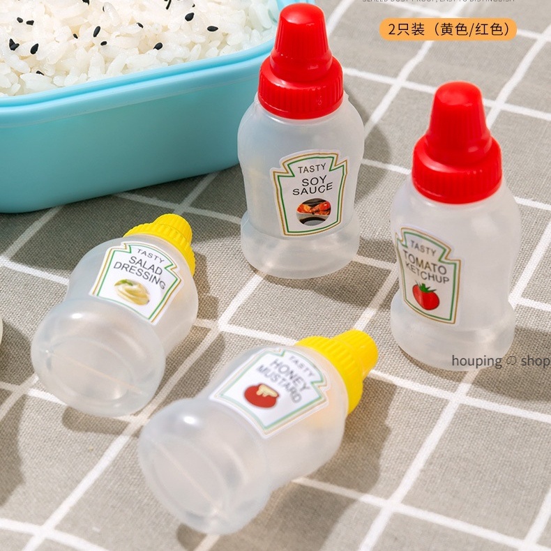 4 Mini Quetschflaschen 25ml - Saucenbehälter Für Bento Box Dressing Ketchup