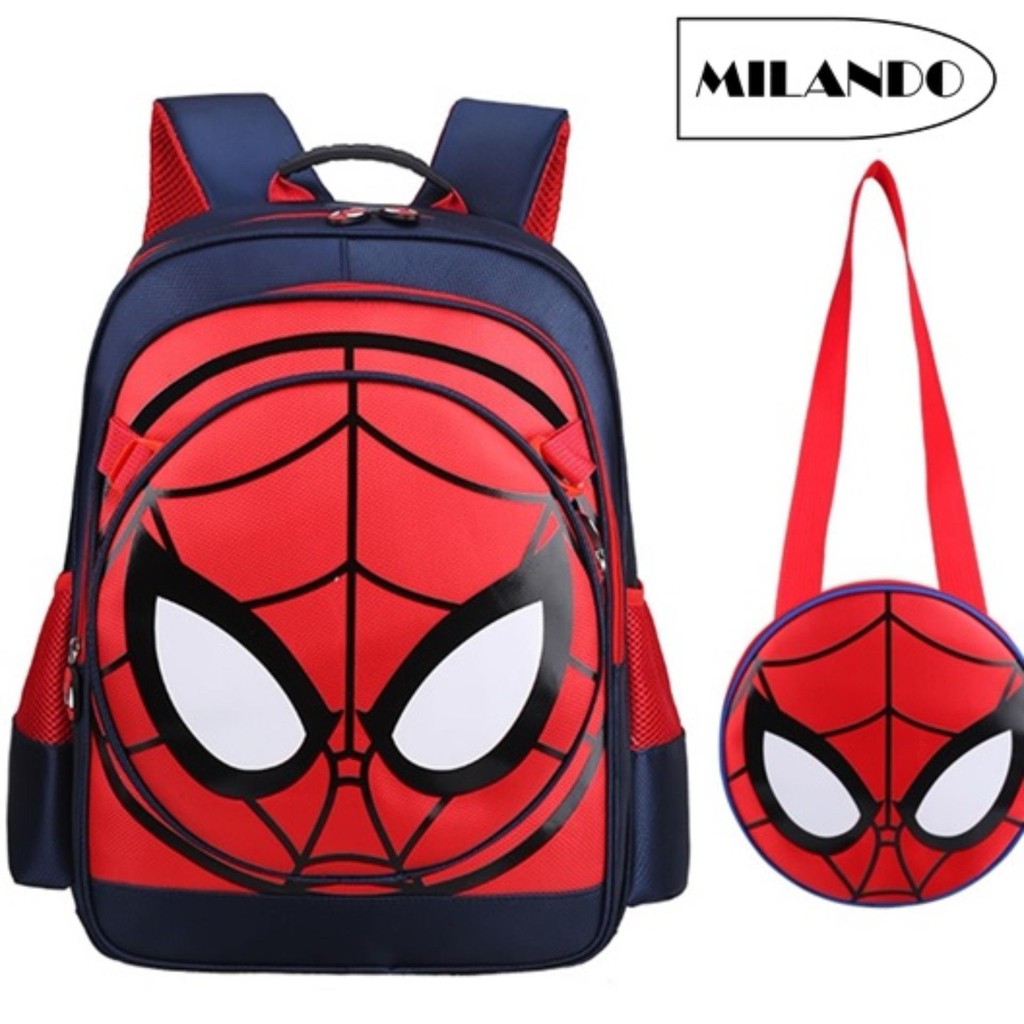 MILANDO 6-Wheel Kid Children Trolley School Bag Backpack Spider Design ...