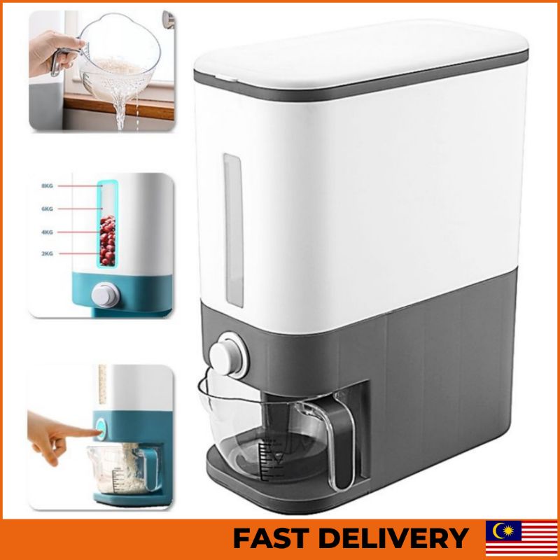 Smart Auto Rice Dispenser 12KG Automatic Cup Tank Grain Cereal Storage ...