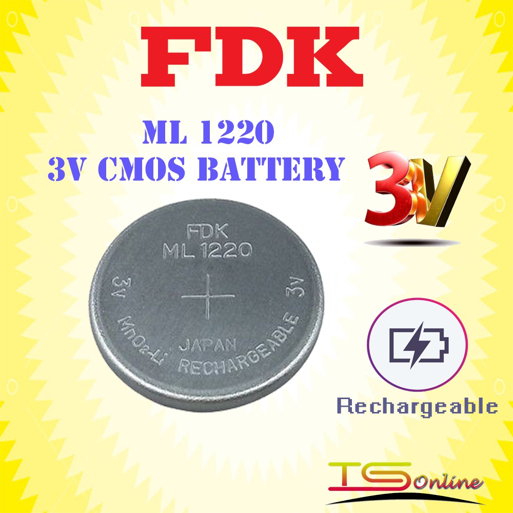 FDK / Panasonic ML1220 3V Coin type Rechargeable Notebook CMOS Battery