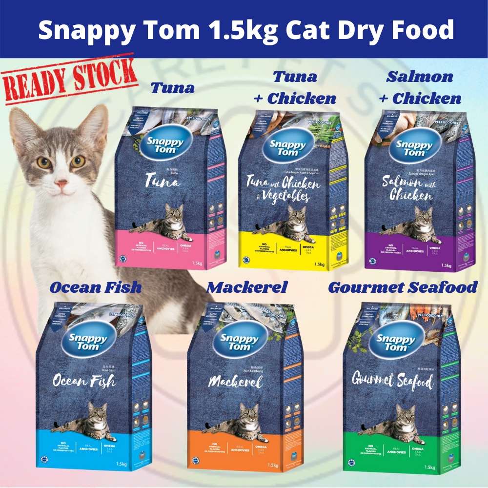 Snappy Tom 1.5kg Dry Food Cat Kibbles | Makanan Kucing Kering - Tuna ...