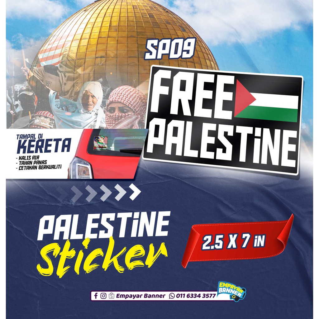 Sticker Palestine / Save Gaza / Free Palestine / Save Palestine (Motor, Kereta, Lori) Shopee