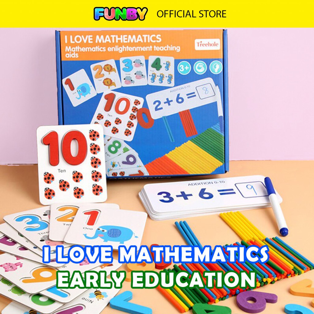 FUNBY I Love Mathematics Early Educational Wooden Toys Children Puzzle Math Toys Multifunctional toys Shopee Malaysia