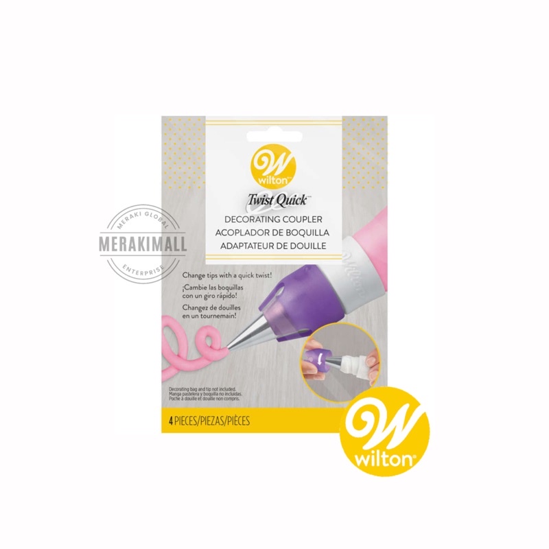 Wilton Twist Quick Decorating Coupler 4Piece Set Coupler Cap, Tip