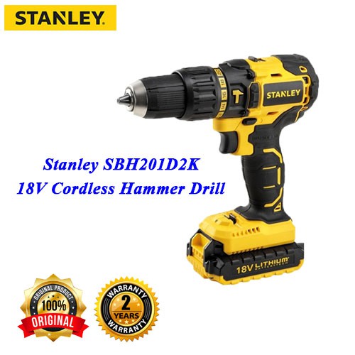 Stanley SBH201D2K B1 18V Cordless 13mm Brushless Hammer Drill 2pcs battery 1pc charger Shopee Malaysia