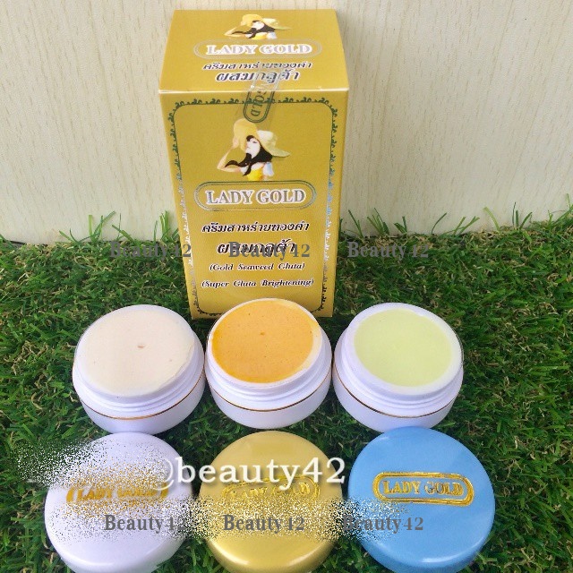 LADY GOLD Cream Set Of Seaweed With Collagen Glutathione. Shopee Malaysia