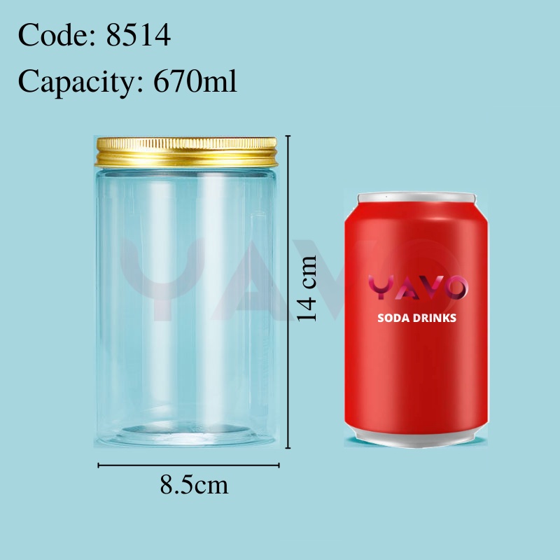 YAVO PET Plastic Jar balang bottle jar cookies jar bottle honey jar food jar biscuit jar packing