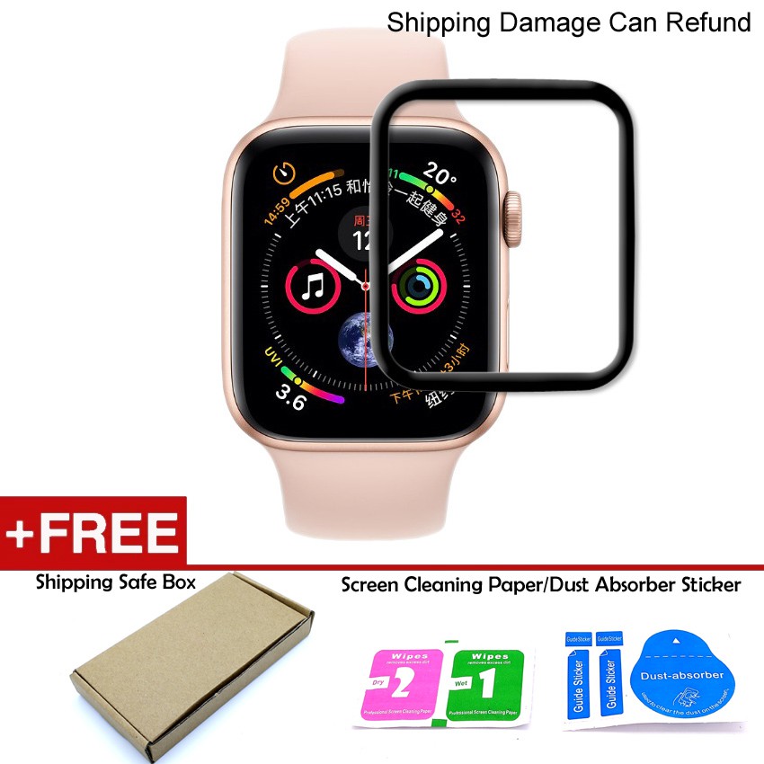 Apple watch 4 / iwatch 4 - Curved Edge 4D Tempered Glass Full Protect ...