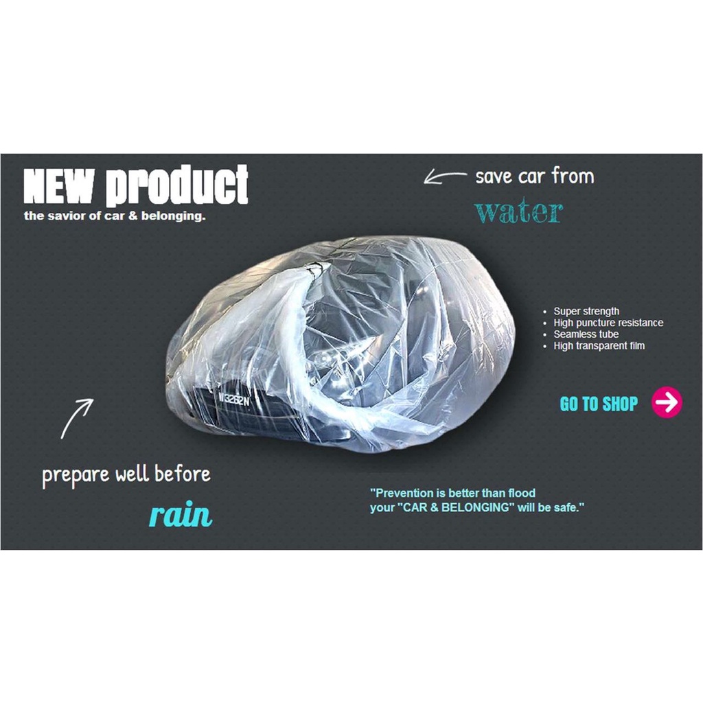 Flood Car Bag and plastik banjir/waterproof car bag/car protection against flood/Beg Kalis Air