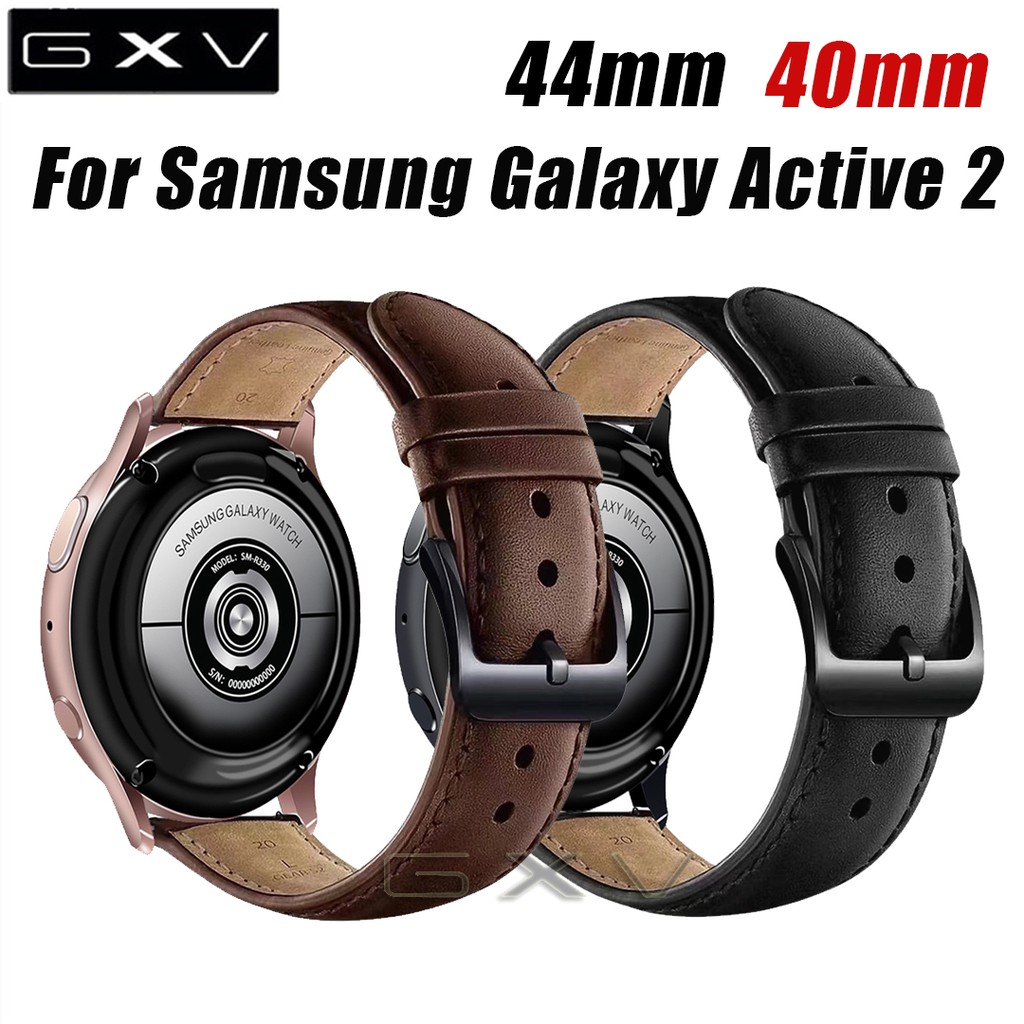 Genuine Leather Black Clasp Strap for Samsung Galaxy Watch Active