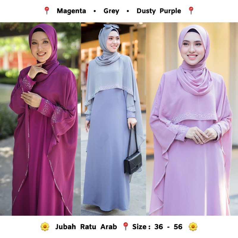 Jubah Ratu Arab Cape Jubah Dress Muslimah PlusSize Dinner Dress Baju Raya Viral 2024 Wedding Dress Queen Jubah Shopee Malaysia