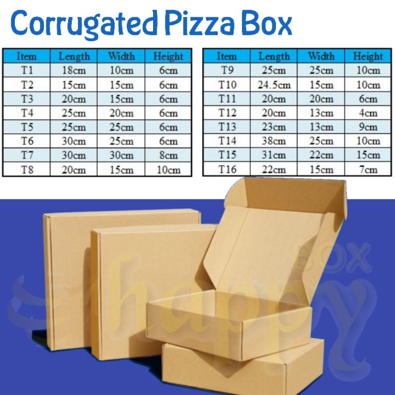 Corrugated Pizza Box-All Size ( T150/M/T150 BF ) | Shopee Malaysia