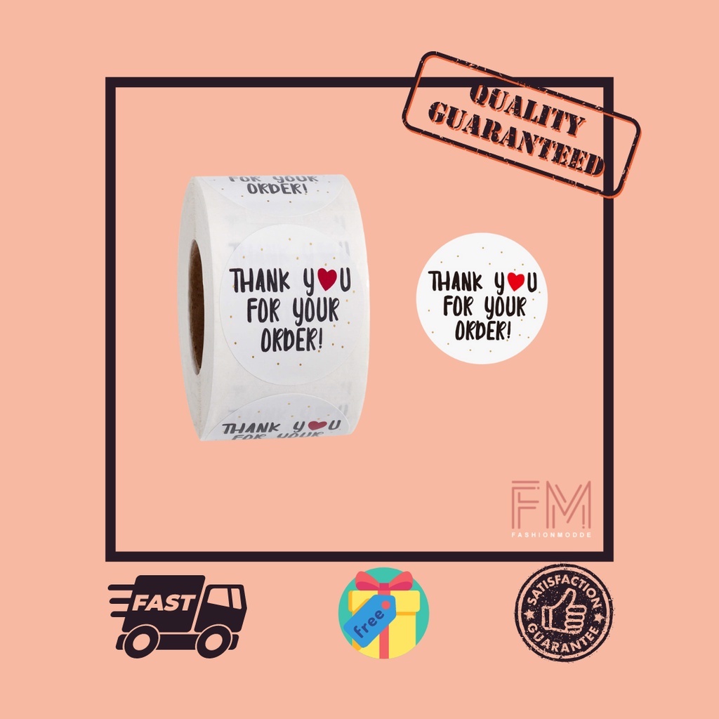 500pcs/roll Thank You Sticker Label Round Circle Thank You For Your ...