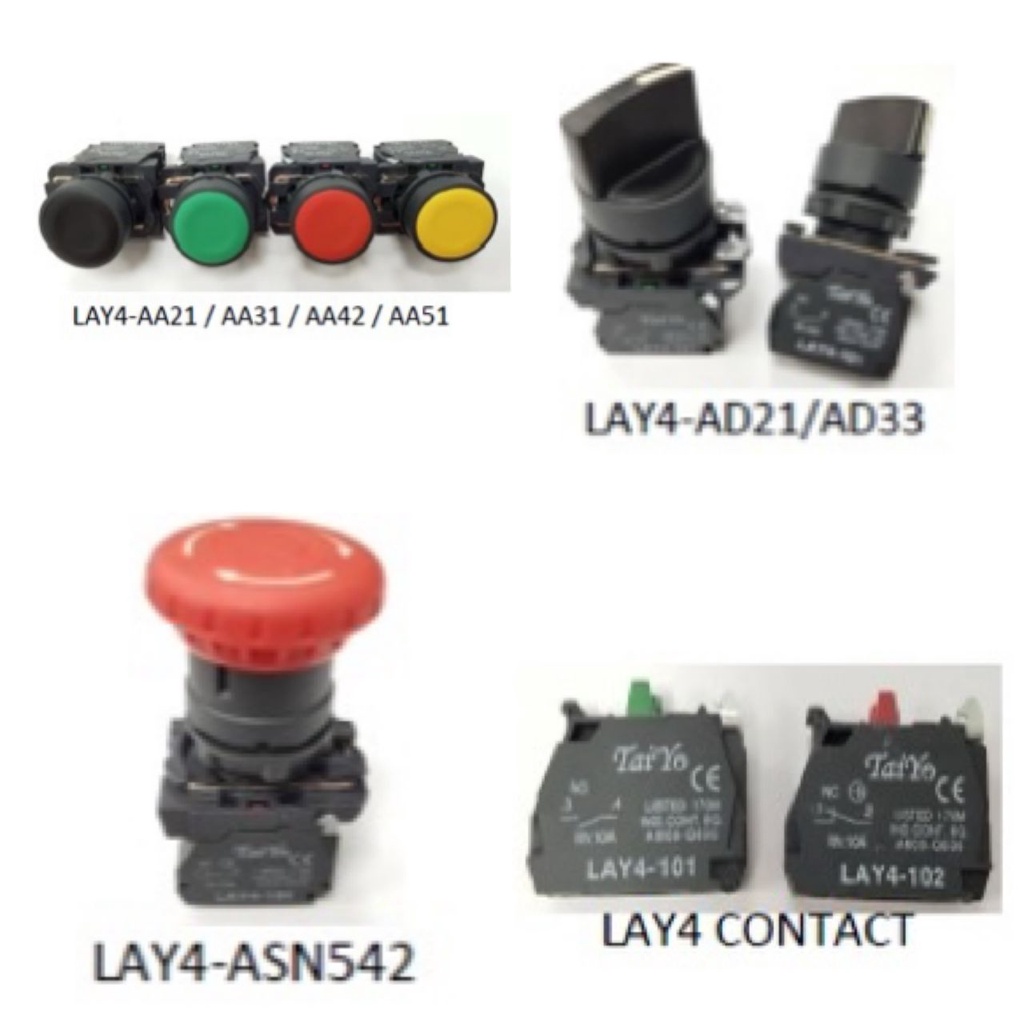 LAY4 SERIES PUSH BUTTON / SELECTOR SWITCH / EMERGENCY | Shopee Malaysia