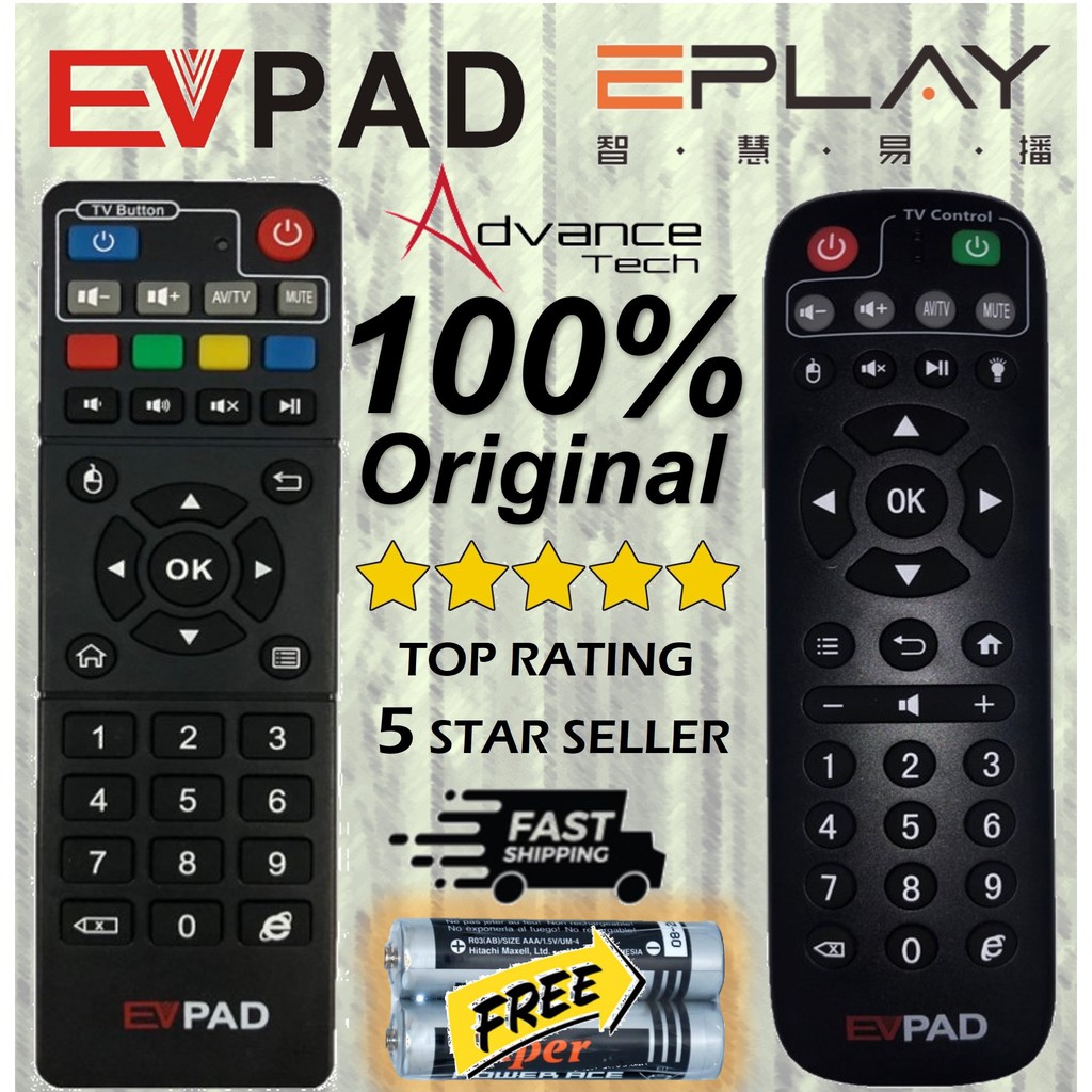 EVPAD / EPLAY ORIGINAL Remote Control for EVpad 3S /3Max / 3plus / 2S