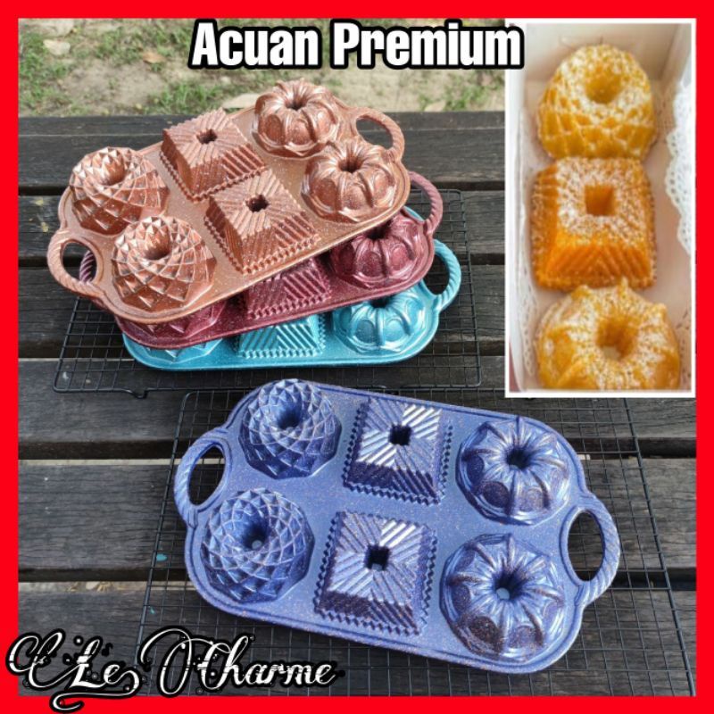 🍰 6 Cups Series 🎂 Acuan Premium Bundt 9inch!!! 24cm Cake Mold NORDIC