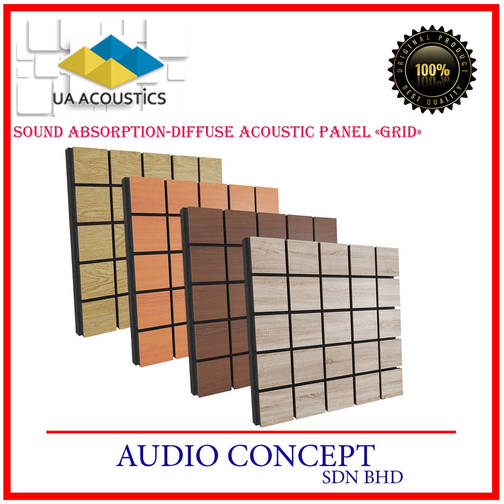 UA Acoustic Sound Absorption-Diffuse Acoustic Panel «Grid»-2Pcs/Box ...
