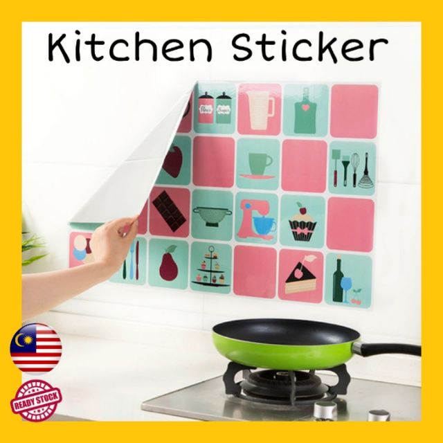 Self adhesive Kitchen Sticker waterproof oilproof Deco dapur comel ...
