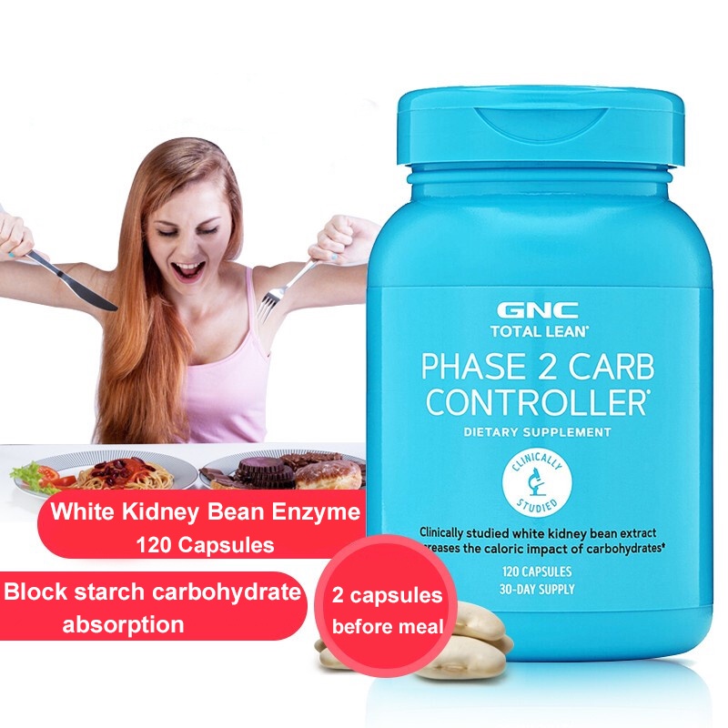 GNC White Kidney Bean Slimming Capsules 120 Capsules White Kidney Bean Enzyme Starch Blocker