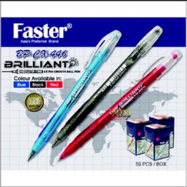 ペン Faster Brilliant CX-446 Ball Pen Smooth ( 0.5mm ) 【READY STOCK