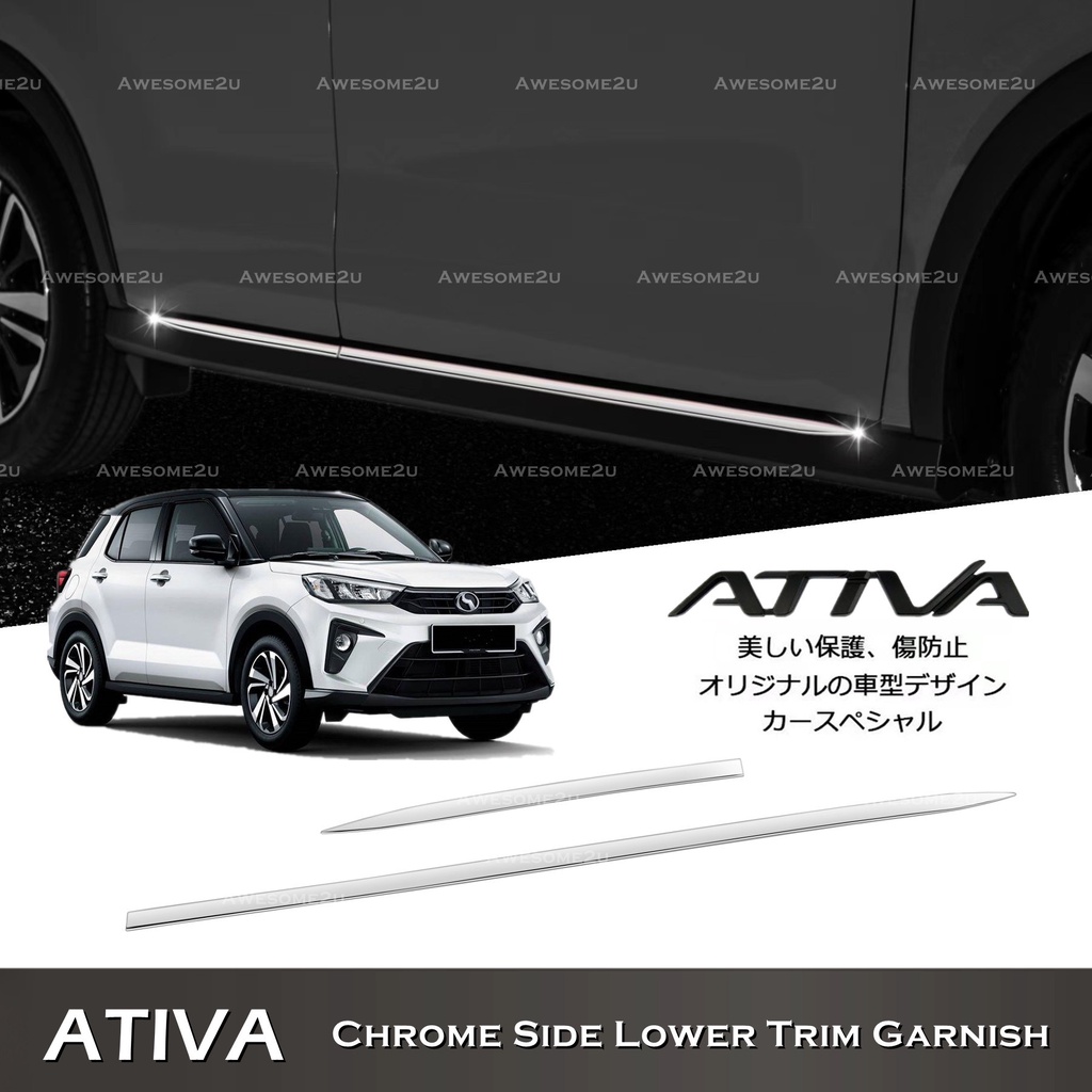 Awesome2u Perodua Ativa Chrome Side Lower Trim Garnish Side Moulding Trim Accessories Shopee