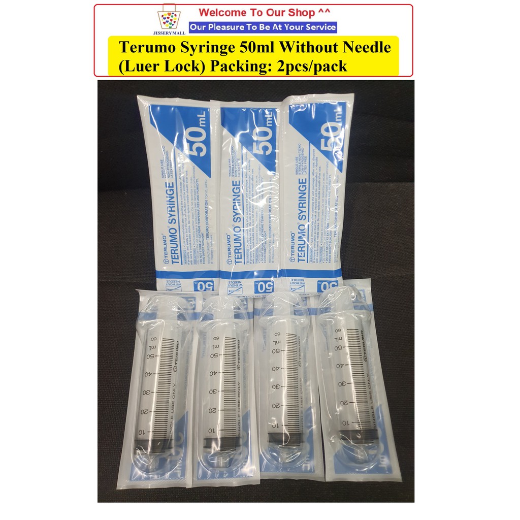 Terumo Syringe 50ml Without Needle Luer Lock Tip Packing 2pcspack Shopee Malaysia 