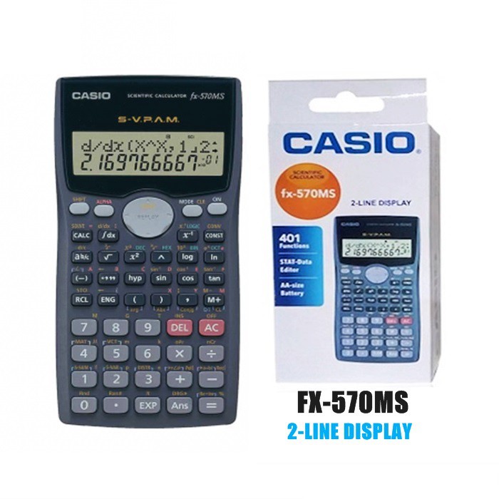 kalkulator siantifik matematik Casio Scientific Calculator FX 570MS Model with 401 Functions OEM Shopee Malaysia